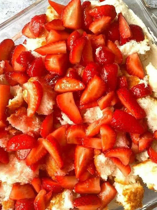 Layered Strawberry Angel Food Cake