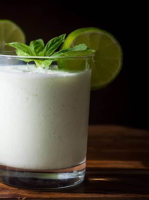 Brazilian Style Frozen Lemonade With Vodka and Basil