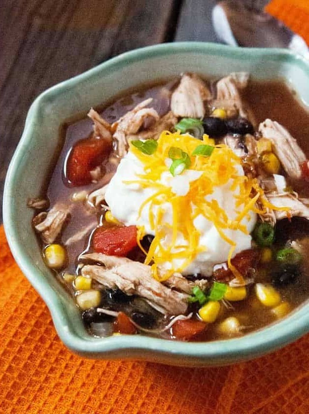 Slow Cooker Crockpot Chicken Enchilada Soup