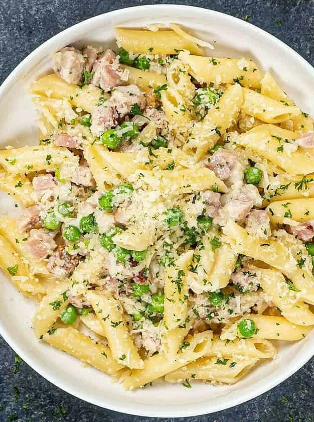 Leftover Ham and Cheese Penne