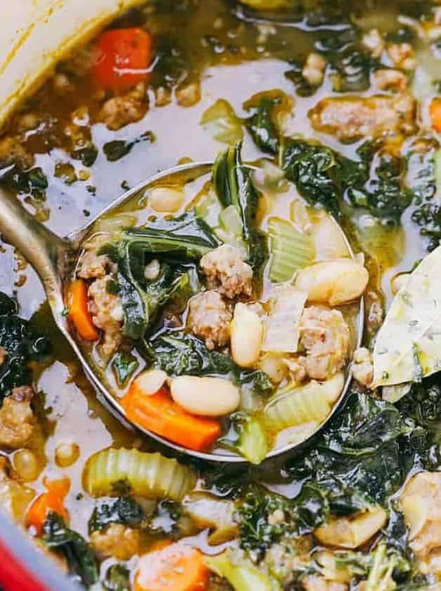 Italian Sausage Soup with Kale and Beans