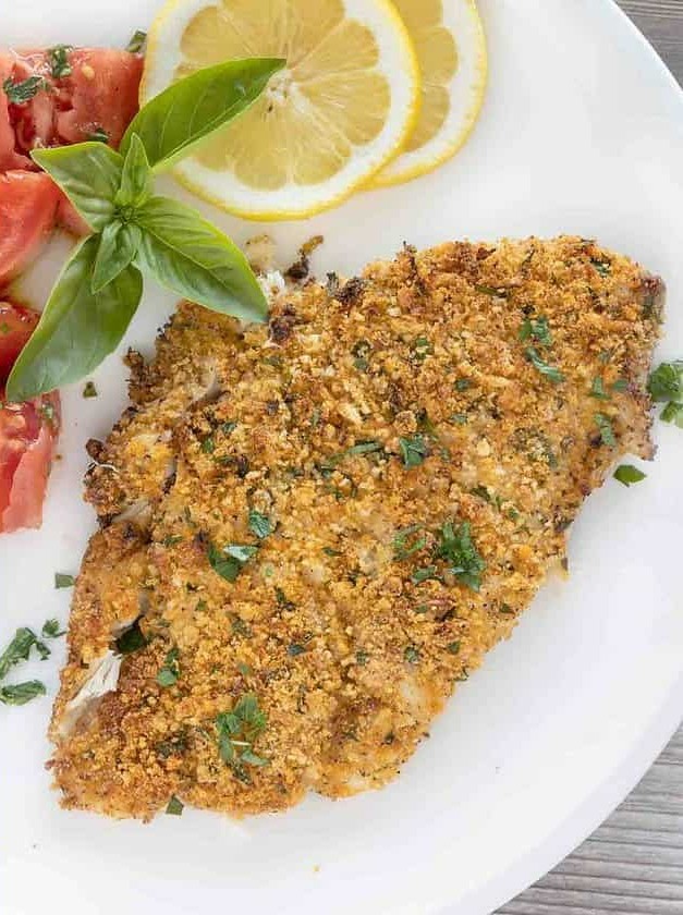 Panko Parmesan Baked Flounder