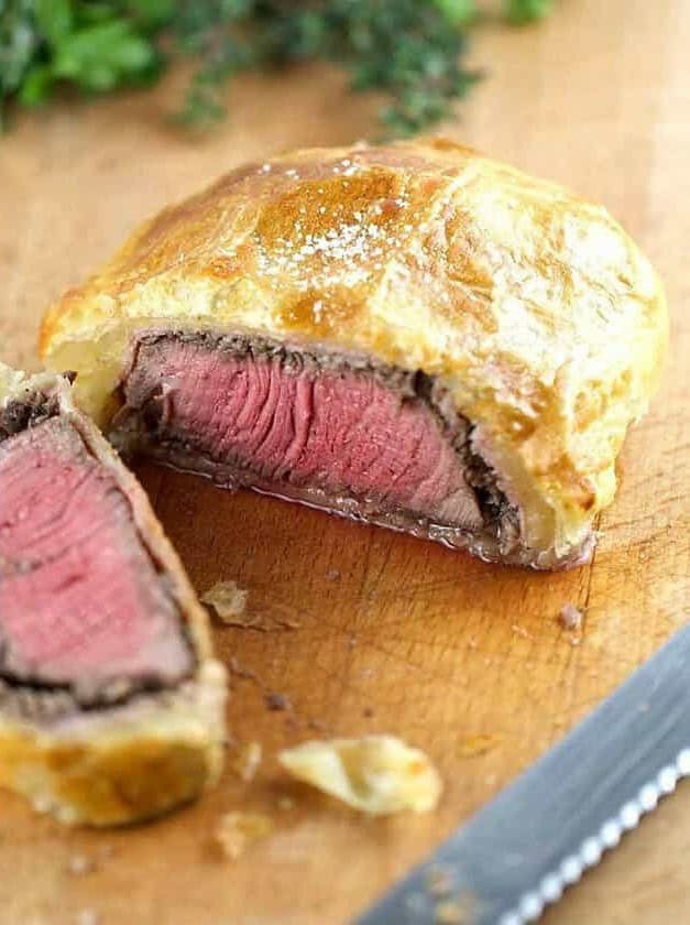 Individual Beef Wellington with Mushroom Sauce