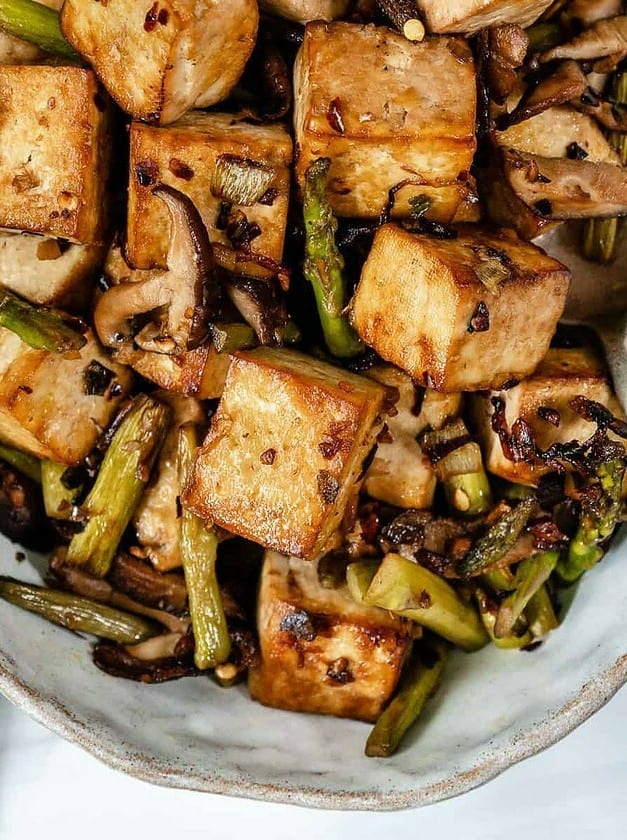 Shiitake Asparagus Tofu Stir-fry