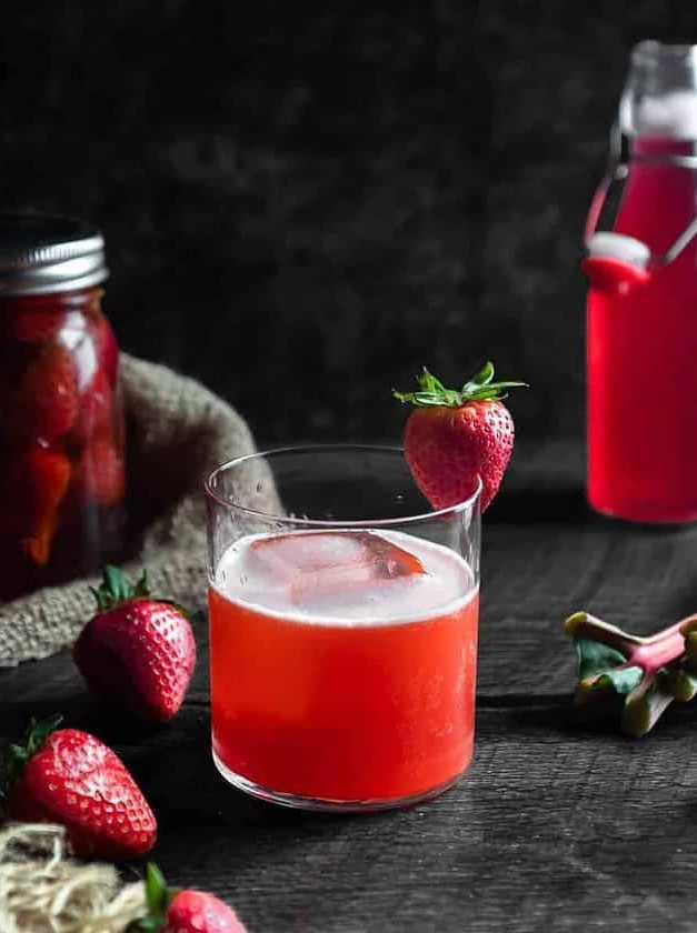 Strawberry Rhubarb Whiskey Sour