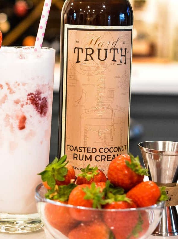 Strawberry Coconut Cream Rum Cocktail