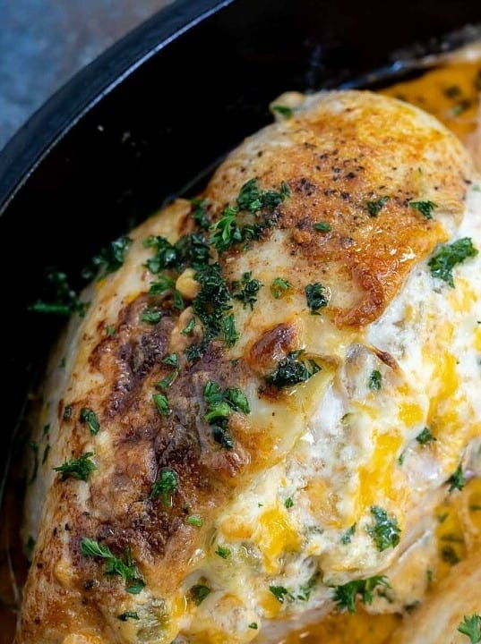 Green Chile Cream Cheese Stuffed Chicken Breast