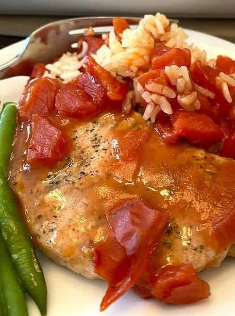 Pork Chop Casserole with Tomato Gravy