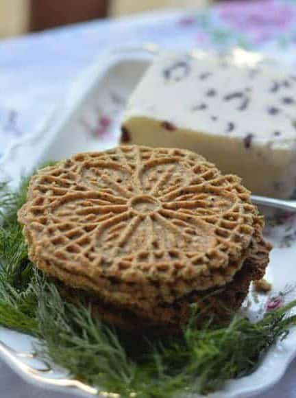 Lemon Dill Savory Pizzelles