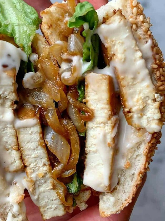 Caramelized Tofu & Onion Sandwich