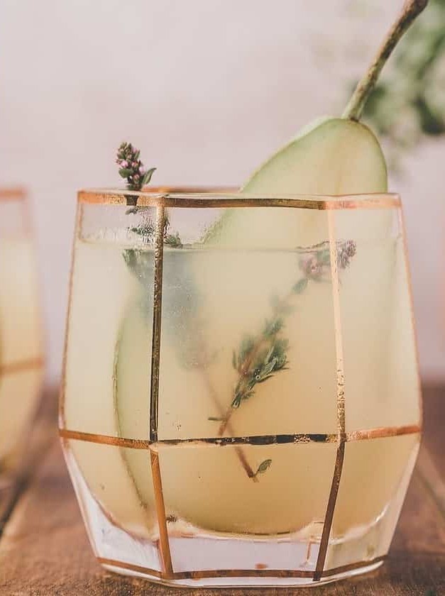 Pear and Gin Fizz Cocktail