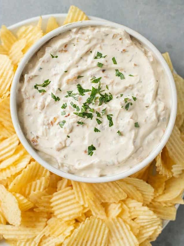 French Onion Dip with Greek Yogurt