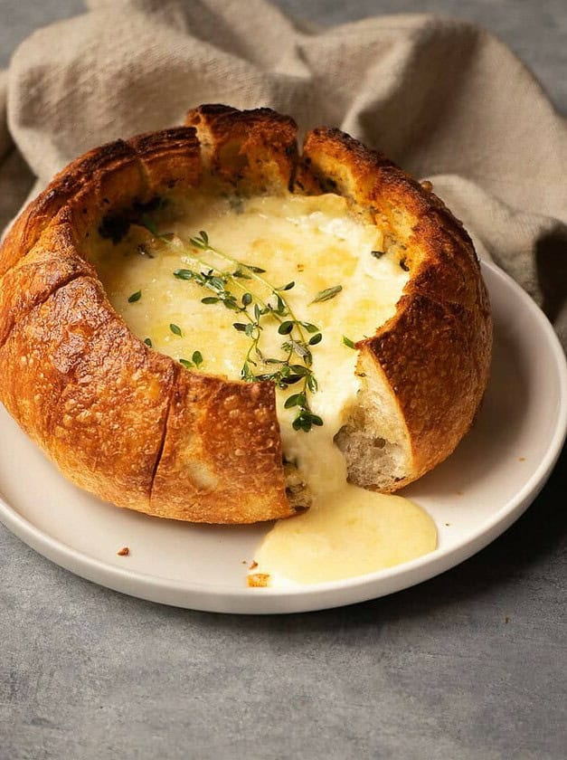 Air Fryer Brie Cheese Bread Bowl