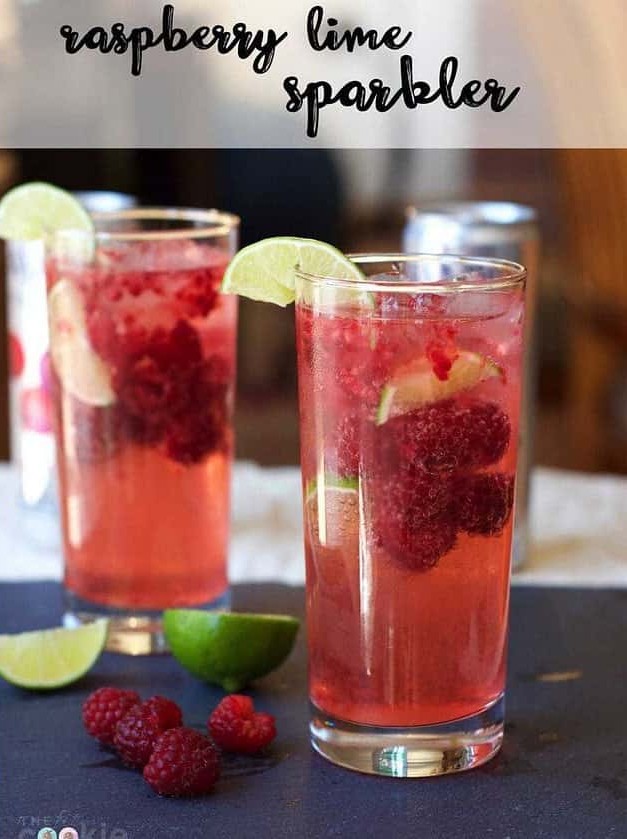 Raspberry Lime Sparkling Mocktail