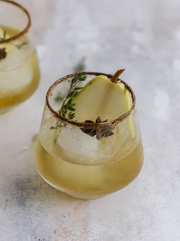 Pear Gin Fizz Cocktail