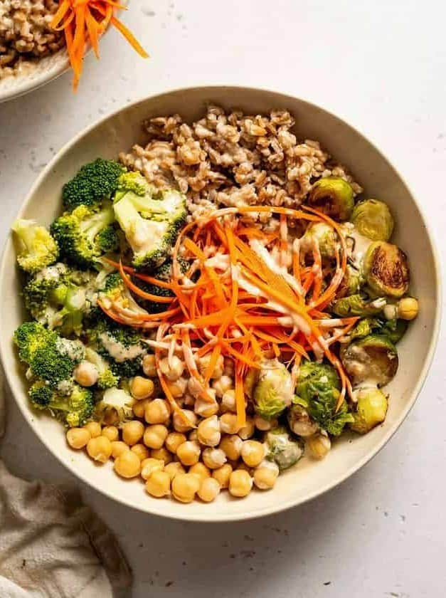 Farro Vegetable Chickpea Bowl