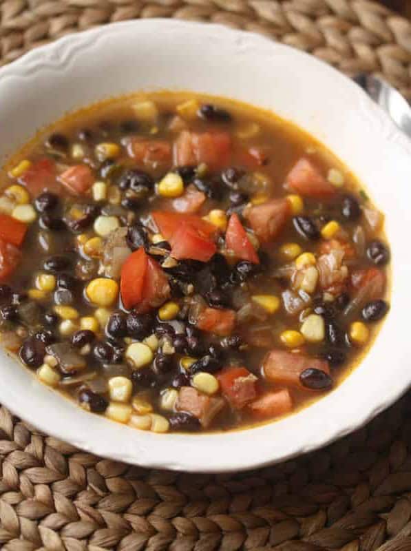 Summer Black Bean Soup with Corn and Tomatoes