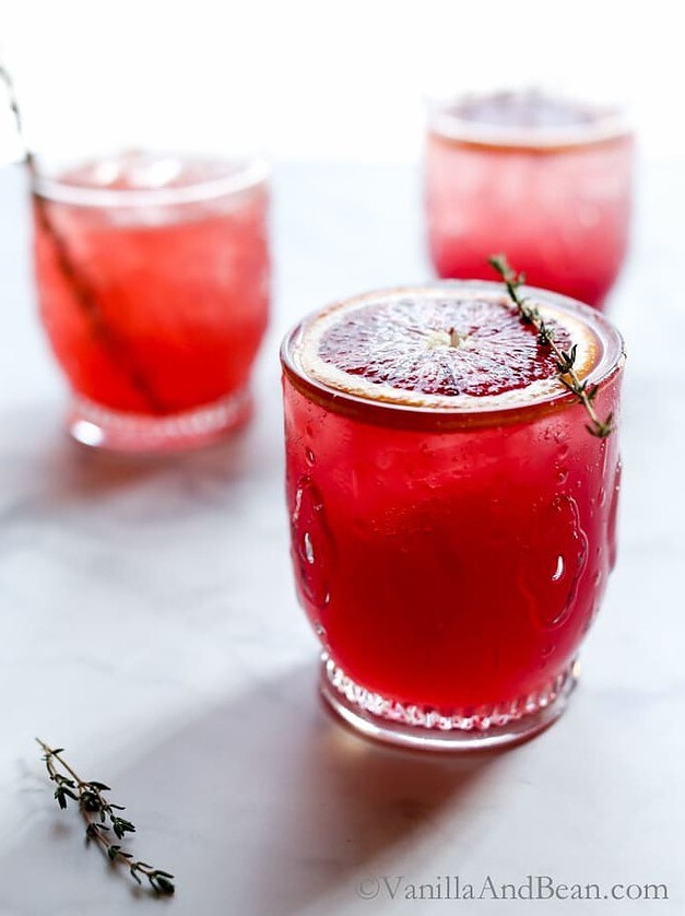 Blood Orange Thyme and Gin Cocktail