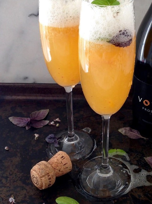 Basil Peach Bellini