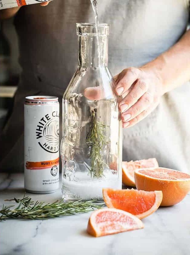 Grapefruit and Rosemary Sparkling Seltzer