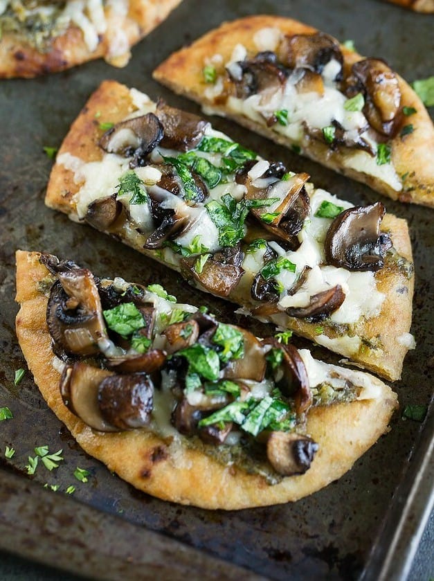 Caramelized Mushroom Flatbread Pizzas