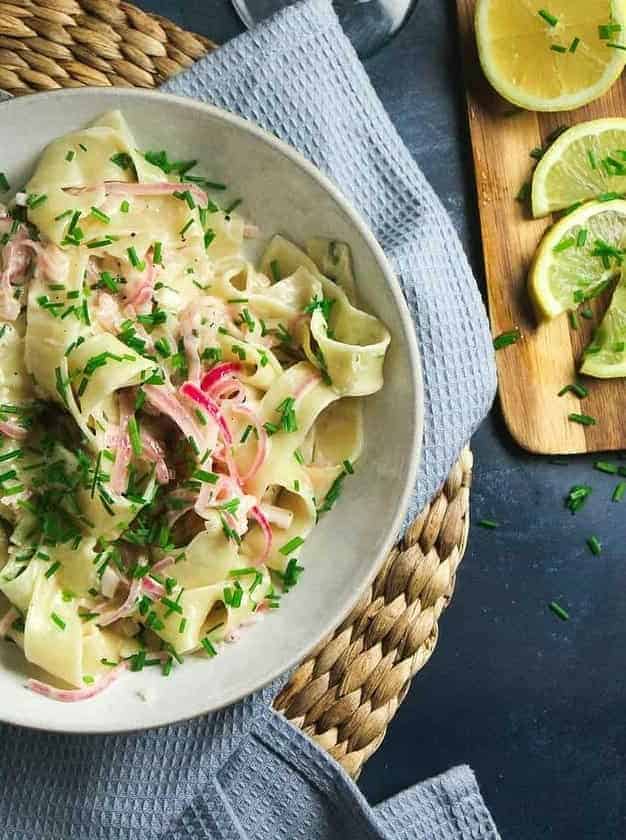 Prosecco Pasta with Lemon and Shallot