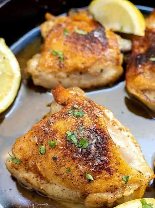 Easy Baked Bone in Chicken Thighs