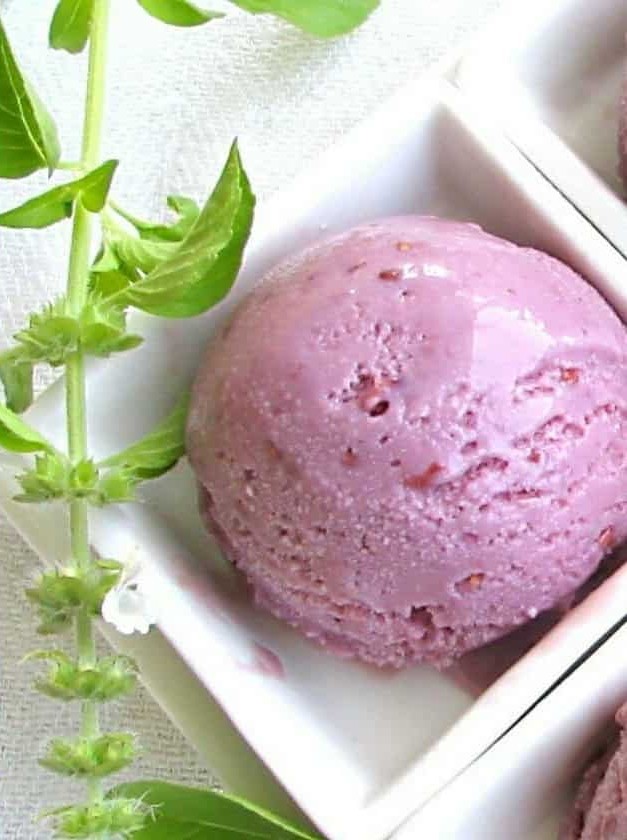 Blackberry and Lemon Basil Gelato