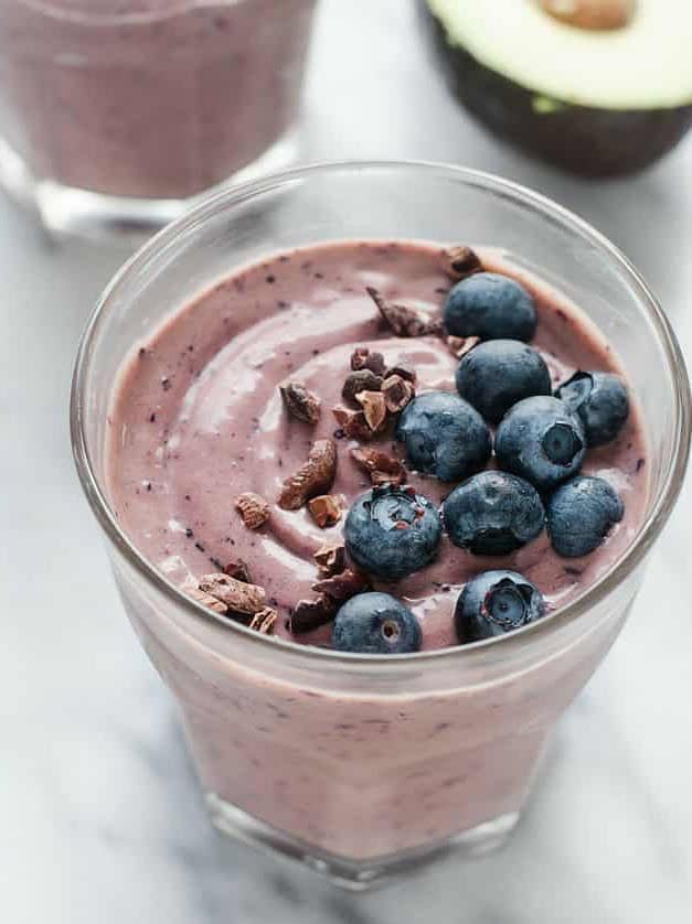 Blueberry Chocolate Avocado Smoothie