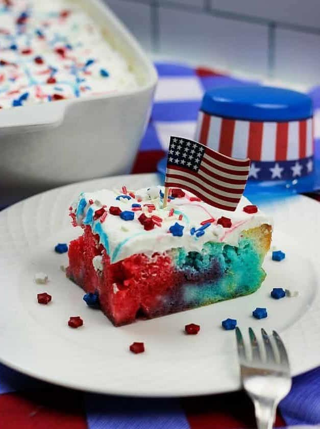 Red White and Blue Poke Cake