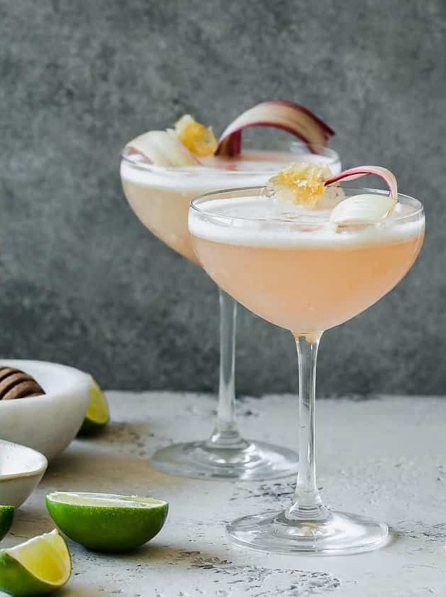 Rhubarb and Honey Pisco Sour