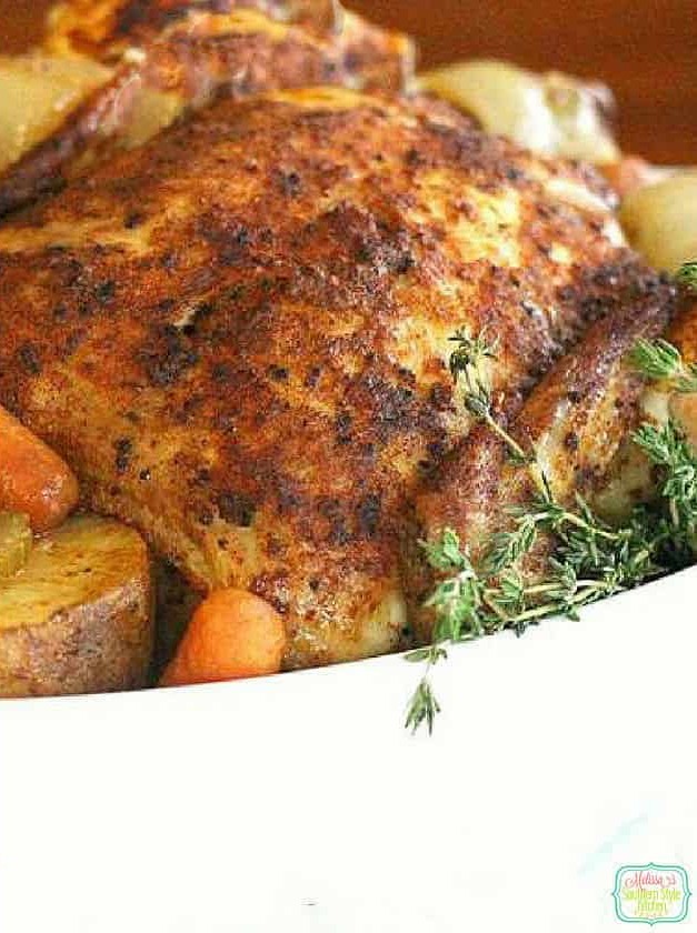 Slow Cooker Roast Chicken and Vegetables