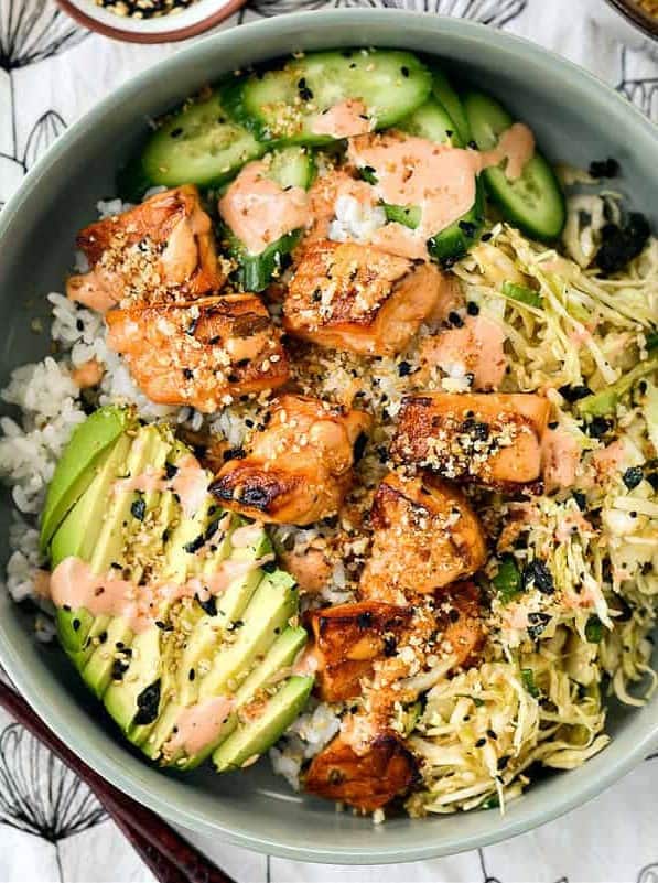 Spicy Salmon Maki Bowl