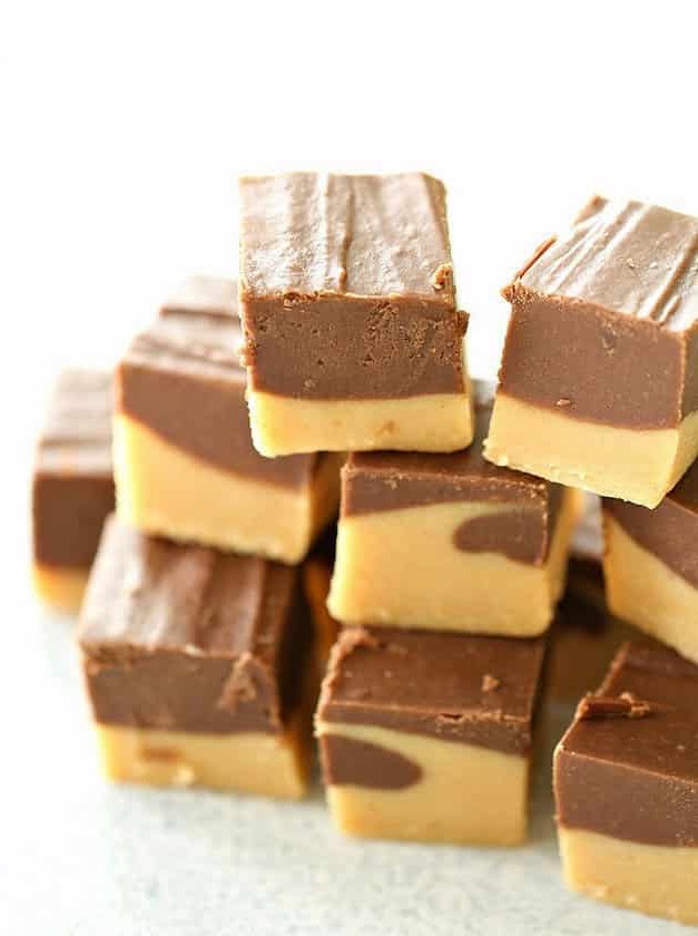 Double Decker Chocolate Peanut Butter Fudge