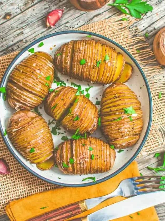 Vegan Hasselback Potatoes