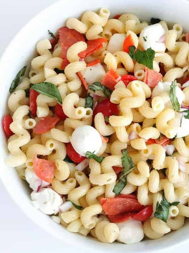 Pepperoni Caprese Pasta Salad