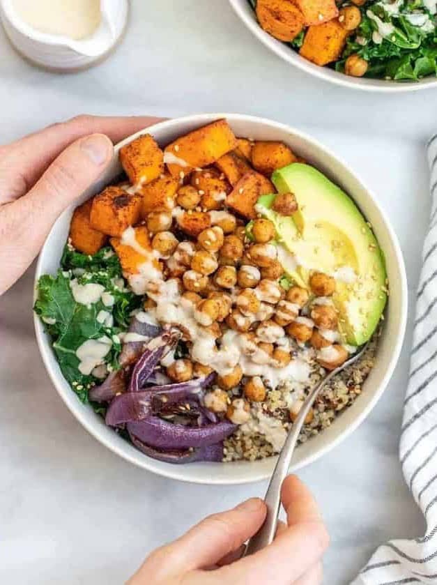 Vegan Sweet Potato Chickpea Buddha Bowl