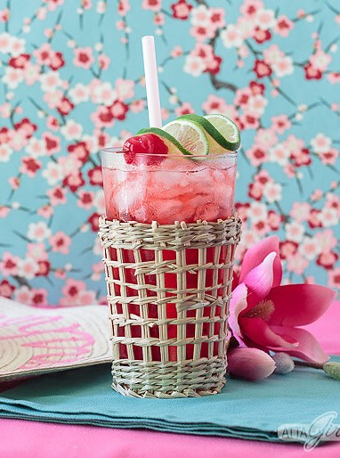 Sparkling Vanilla Cherry Cocktail