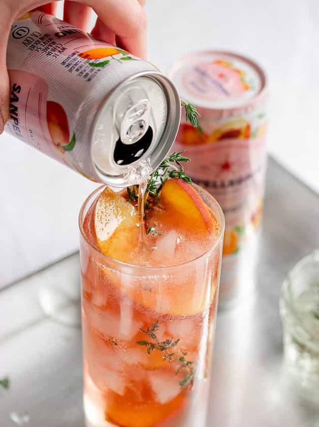 Sparkling Peach & Thyme Mocktail