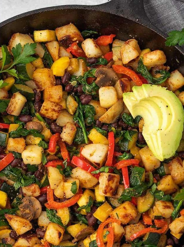 Veggie and Bean Vegan Breakfast Hash