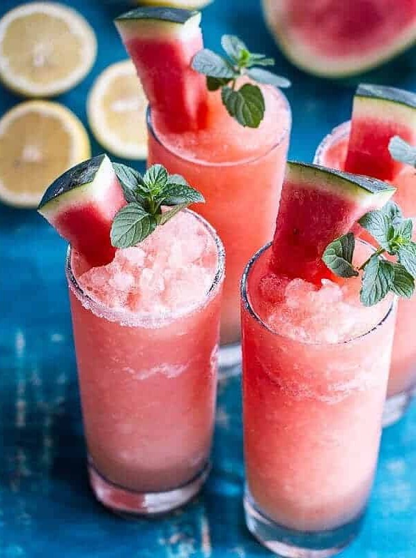 Pink Watermelon Lemonade Slushies