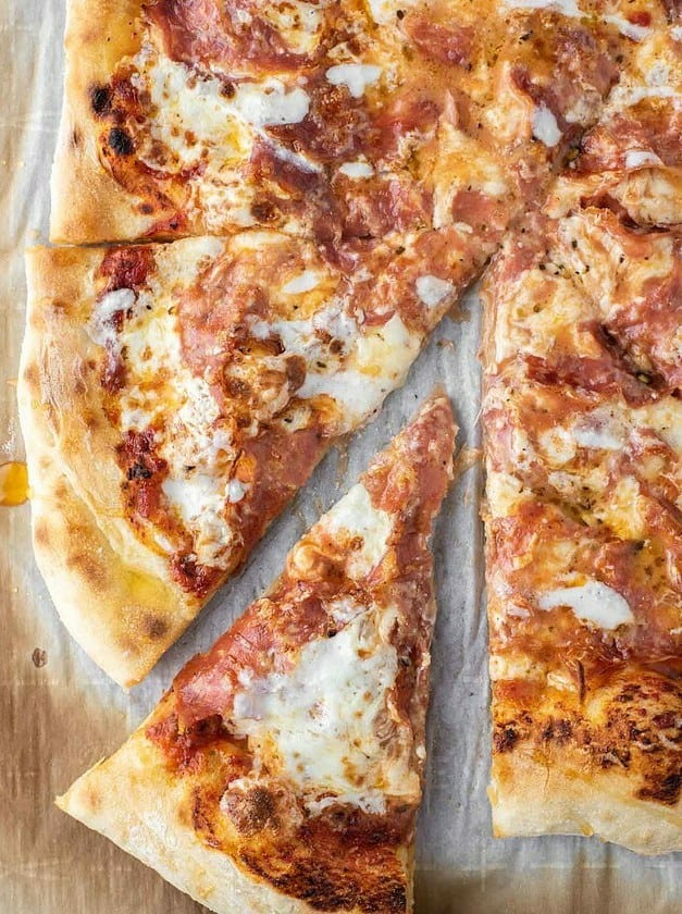 Hot Honey-Drizzled Salami Pizza