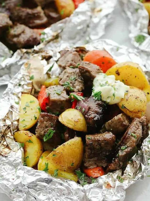 Butter Garlic Herb Steak Foil Packets