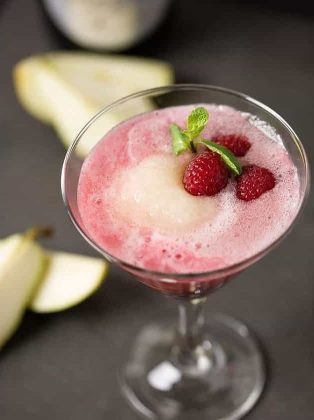 Raspberry, Pomegranate and Pear Bellini