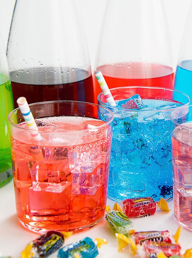 Rainbow Colored Jolly Rancher Vodka Cocktail