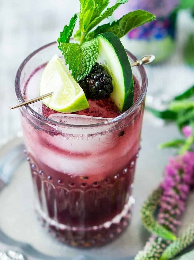 Blackberry-Cucumber Vodka Spritzer