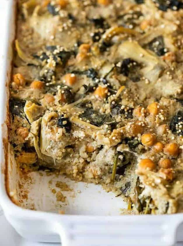 Spinach & Artichoke Quinoa Casserole