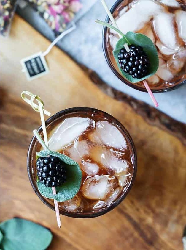 Sparkling Blackberry Tea Cocktail