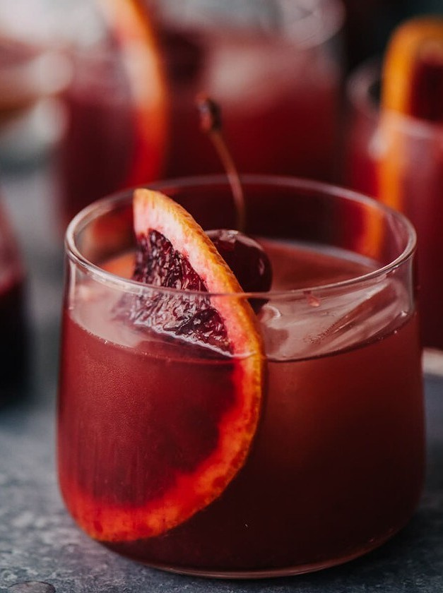 Blood Orange Bourbon Sour Cocktail