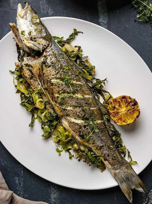 Whole Baked Sea Bass